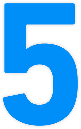 A large number five indicating the fifth benefit of TOP TIER™ gas.